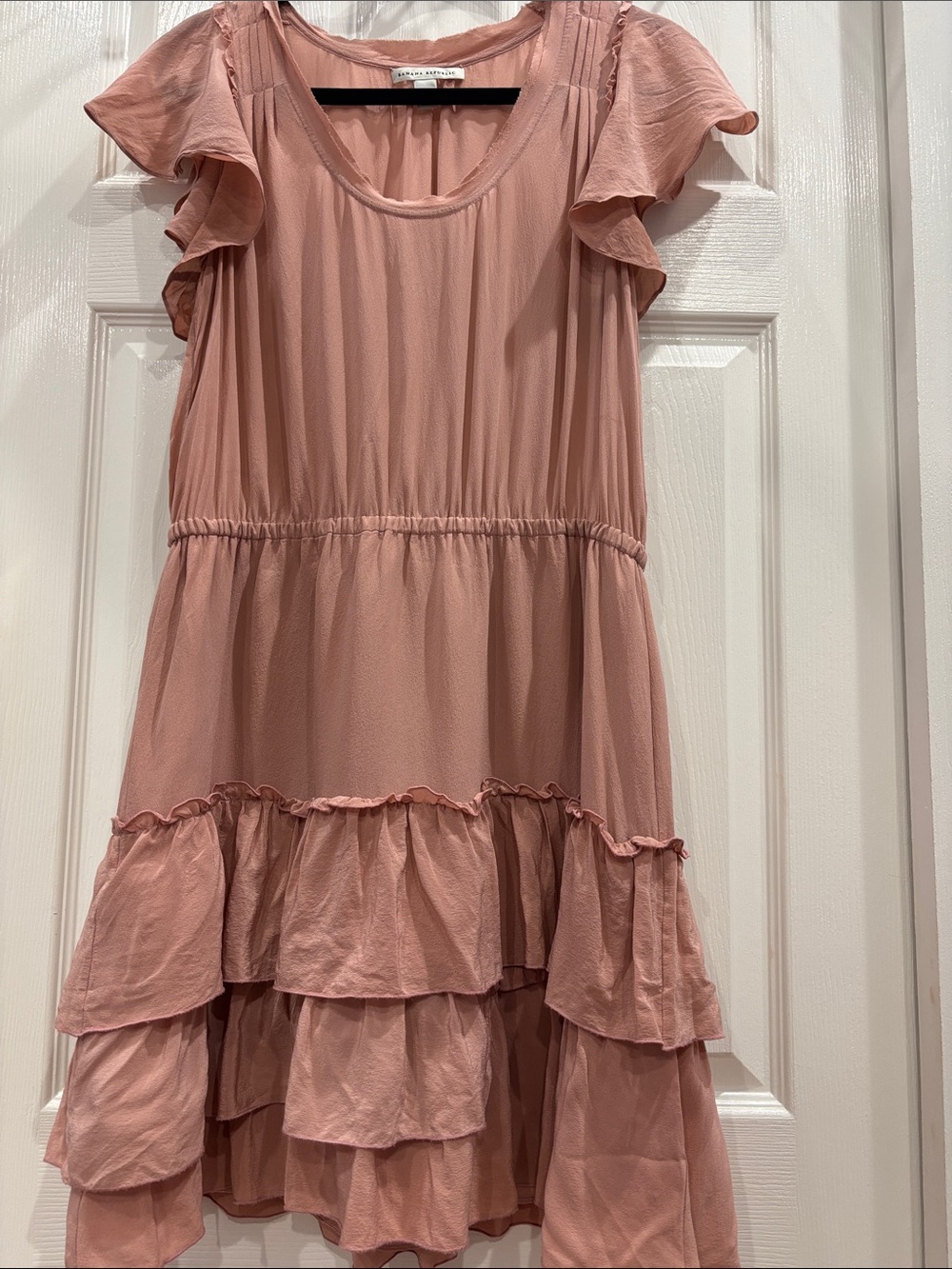 Banana Republic Dusty Rose Tiered Midi Dress